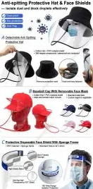 Anti-spitting Protective Hat & Face Shields