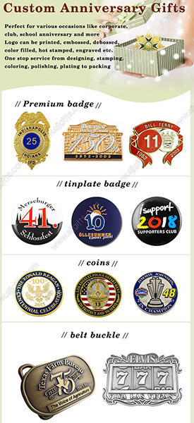 Why Choose Custom Anniversary Gifts Like Lapel Pins, Keychains, Coins, and Belt Buckles?