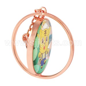 Metal Frame Acrylic Spinning Keychains
