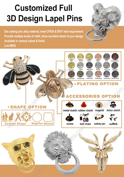 Unveiling Customized Full 3D Design Lapel Pins for Unique Brand Representation