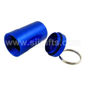 Aluminum Pill Case with Keychain