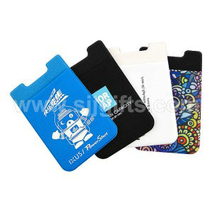 China silicone card holder with mirror, silicone card holder with ring, personalized phone pocket wallets