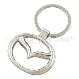 China Wholesale China 2D Silver Plated Cheap Iron Custom Metal Craft Metal Keychain with Enamel