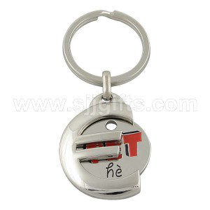 OEM Manufacturer China High Quality Promotional Items Metal Trolley Token Coin Keychain