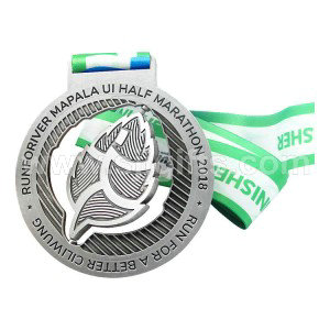 Factory Customized China Low Price New Design Custom Personalized 3D Embosses Casting Gold Plated Finisher Metal Award Medal