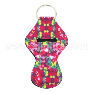 Neoprene Chapstick Holder Keychains