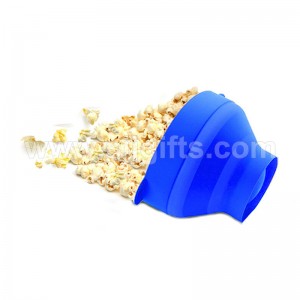 Collapsible Silicone Microwave Safe Popcorn Bowl With Lid