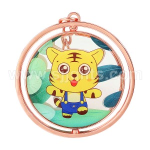 Metal Frame Acrylic Spinning Keychains