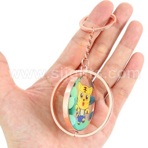 Metal Frame Acrylic Spinning Keychains