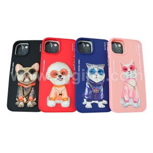 Fancy Embroidered Mobile Phone Cases With Metal Charms