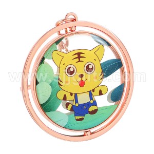 Metal Frame Acrylic Spinning Keychains