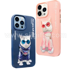 Fancy Embroidered Mobile Phone Cases With Metal Charms