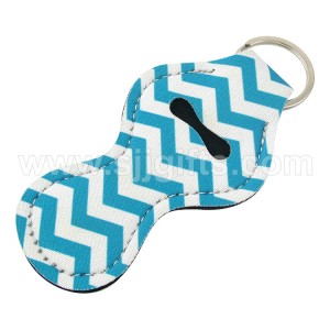 Neoprene Chapstick Holder Keychains