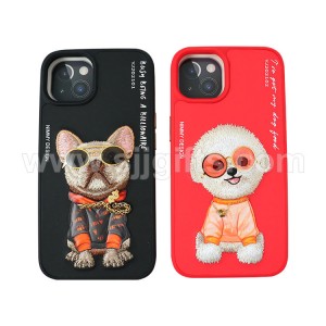 Fancy Embroidered Mobile Phone Cases With Metal Charms